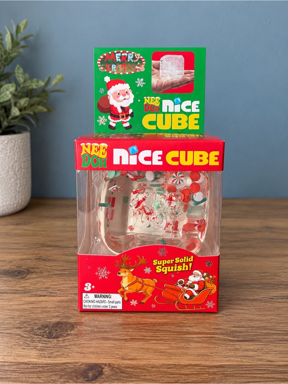 Christmas NeeDoh Nice Cube Clear Holiday Gel Cube